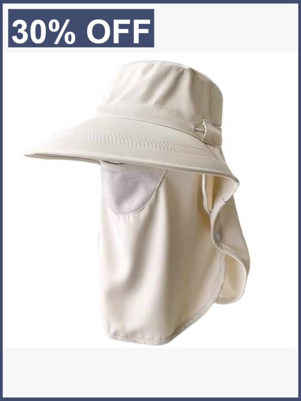 Large Brim Sun Hat with Detachable Face Neck Cover UPF 50+ - Picture 2 of 7